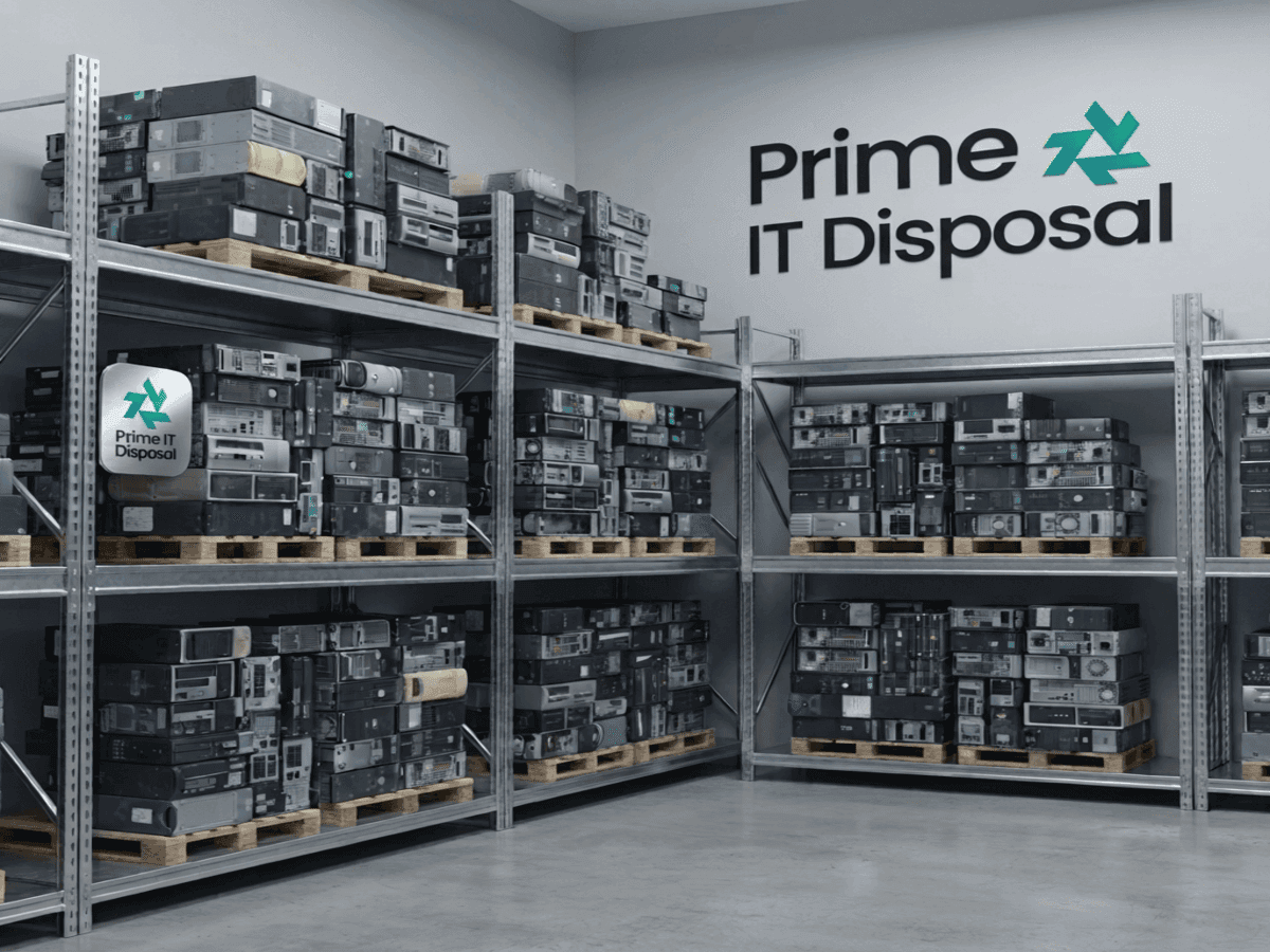 Processing facility where collected IT equipment is sorted, tested and refurbished